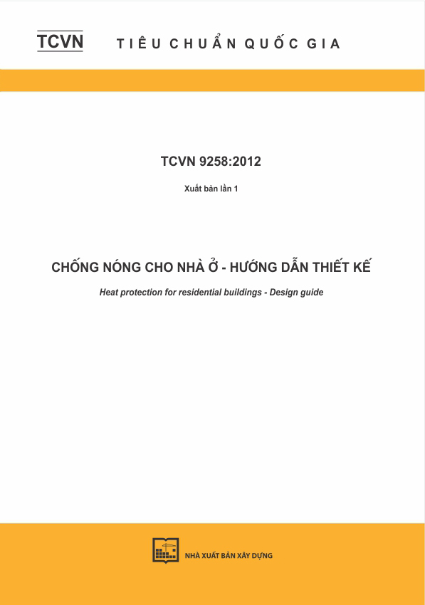 TCVN 9258:2012 Chống nóng cho nhà ở - Hướng dẫn thiết kế