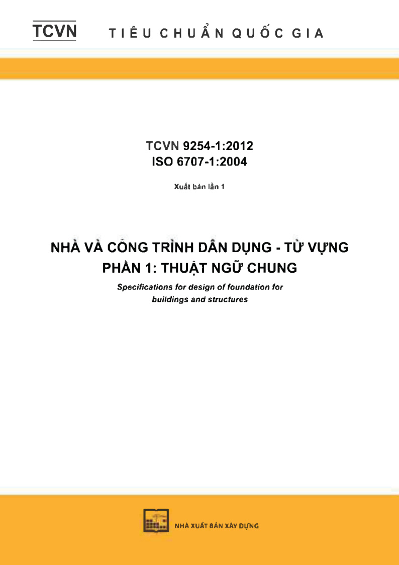Nhà và công trình dân dụng - tử vụng phần 1: thuật ngữ chung