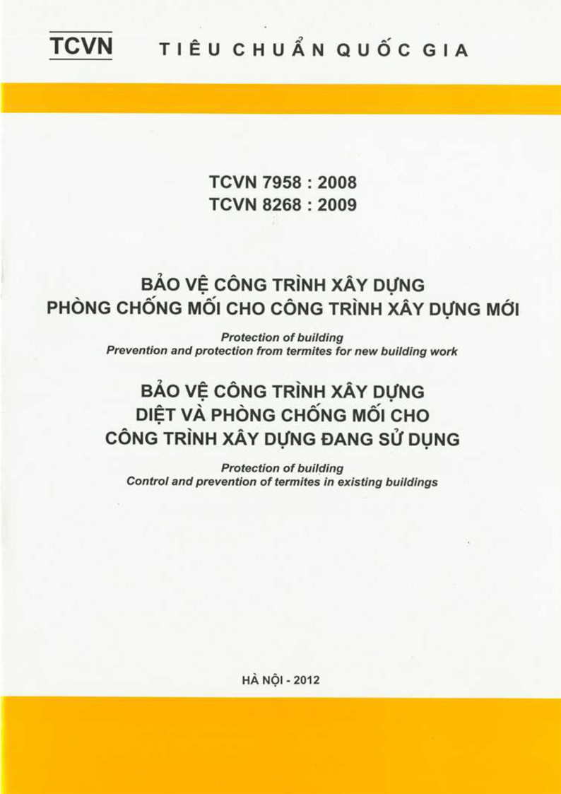 Bảo vệ côn trình xây dựng diệt và phòng chống mối cho công trình xây dựng mới