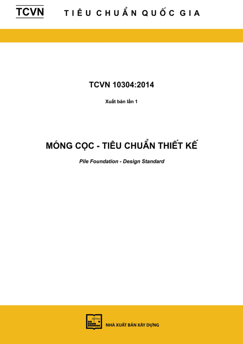 MÓNG CỌC - TIÊU CHUẨN THIẾT KẾ