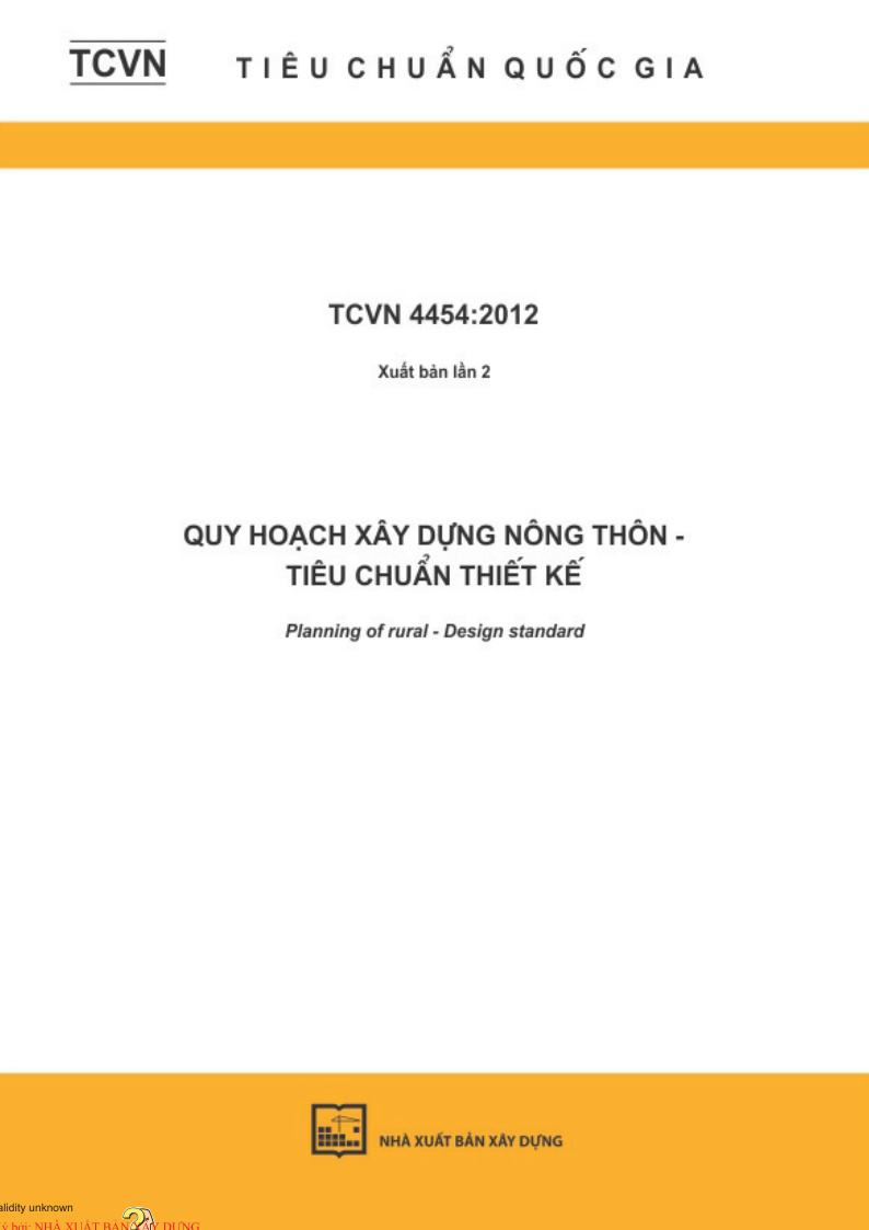 TCVN 4454: 2012 quy hoạch xây dựng nông thôn - Tiêu chuẩn thiết kế