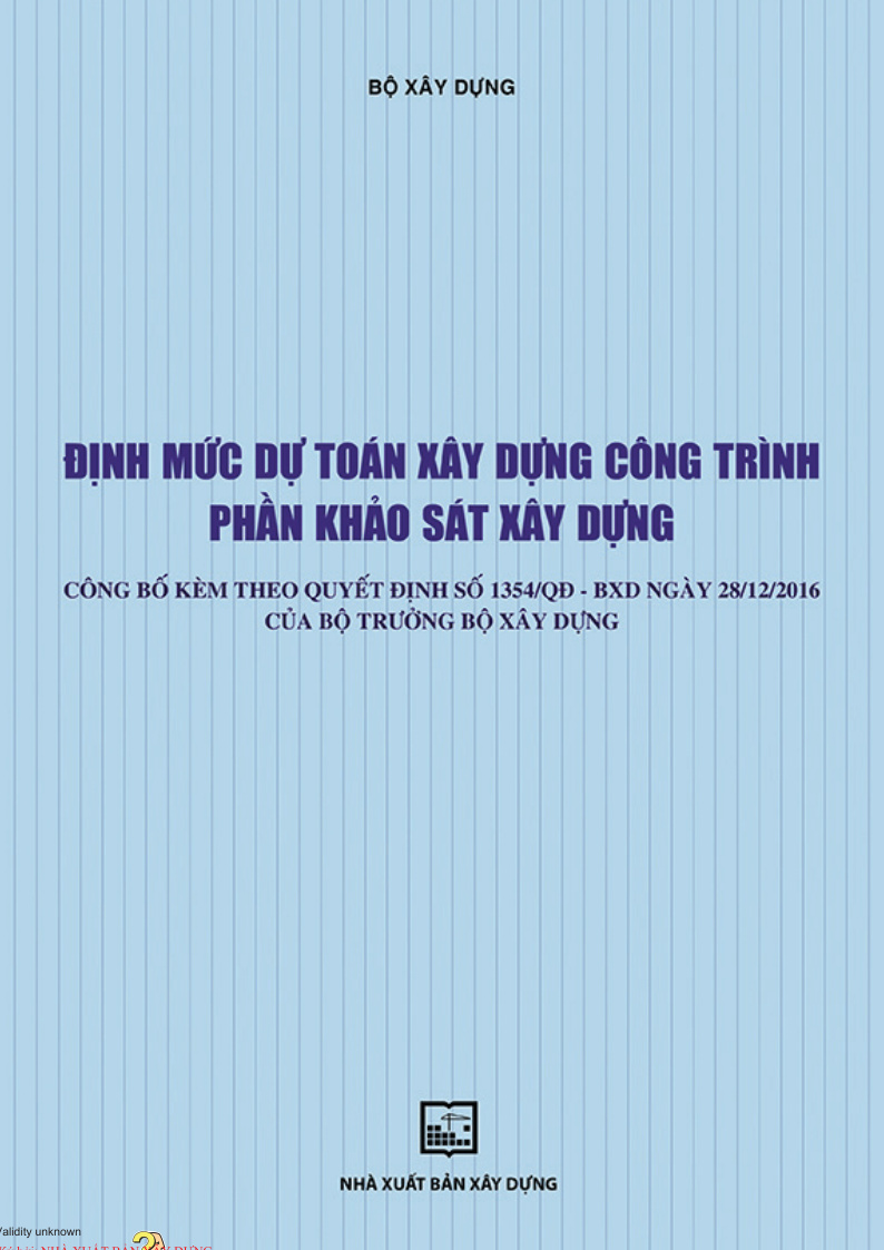 ĐỊNH MỨC DỰ TOÁN XÂY DỰNG CÔNG TRÌNH PHẦN KHẢO SÁT XÂY DỰNG