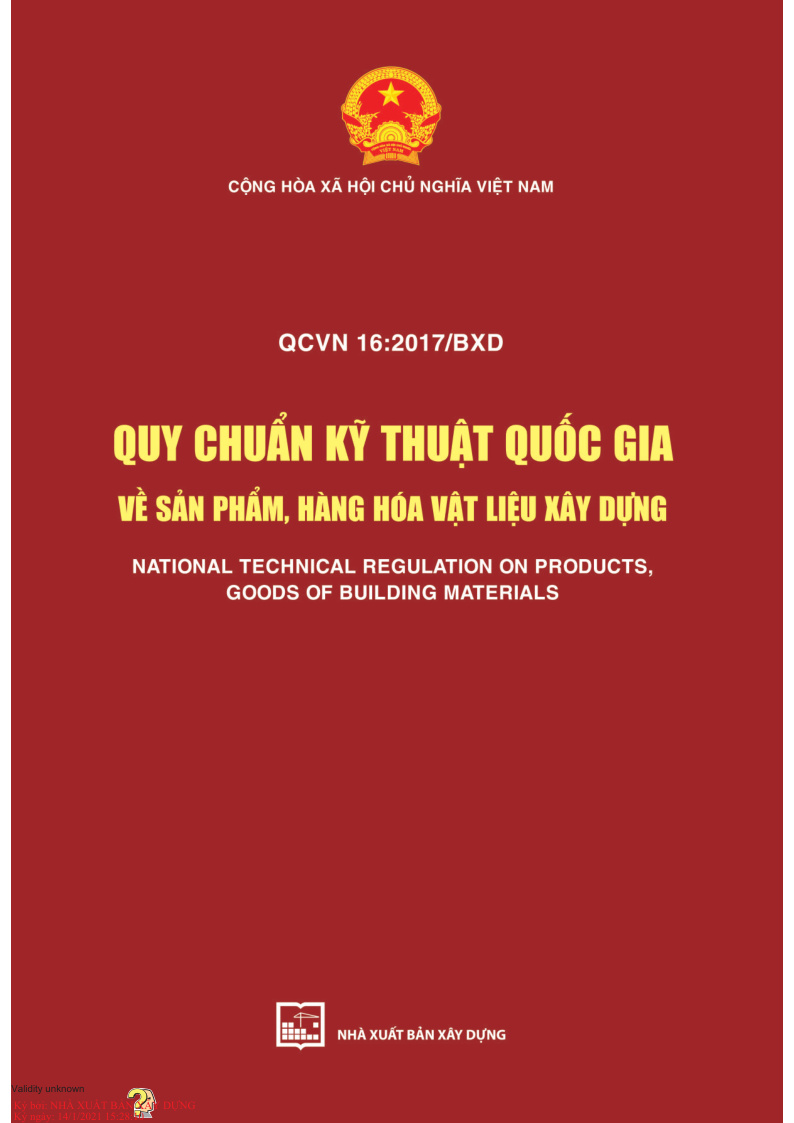 Quy chuẩn kỹ thuật quốc gia về sản phẩm, hàng hóa vật liệu xây dựng