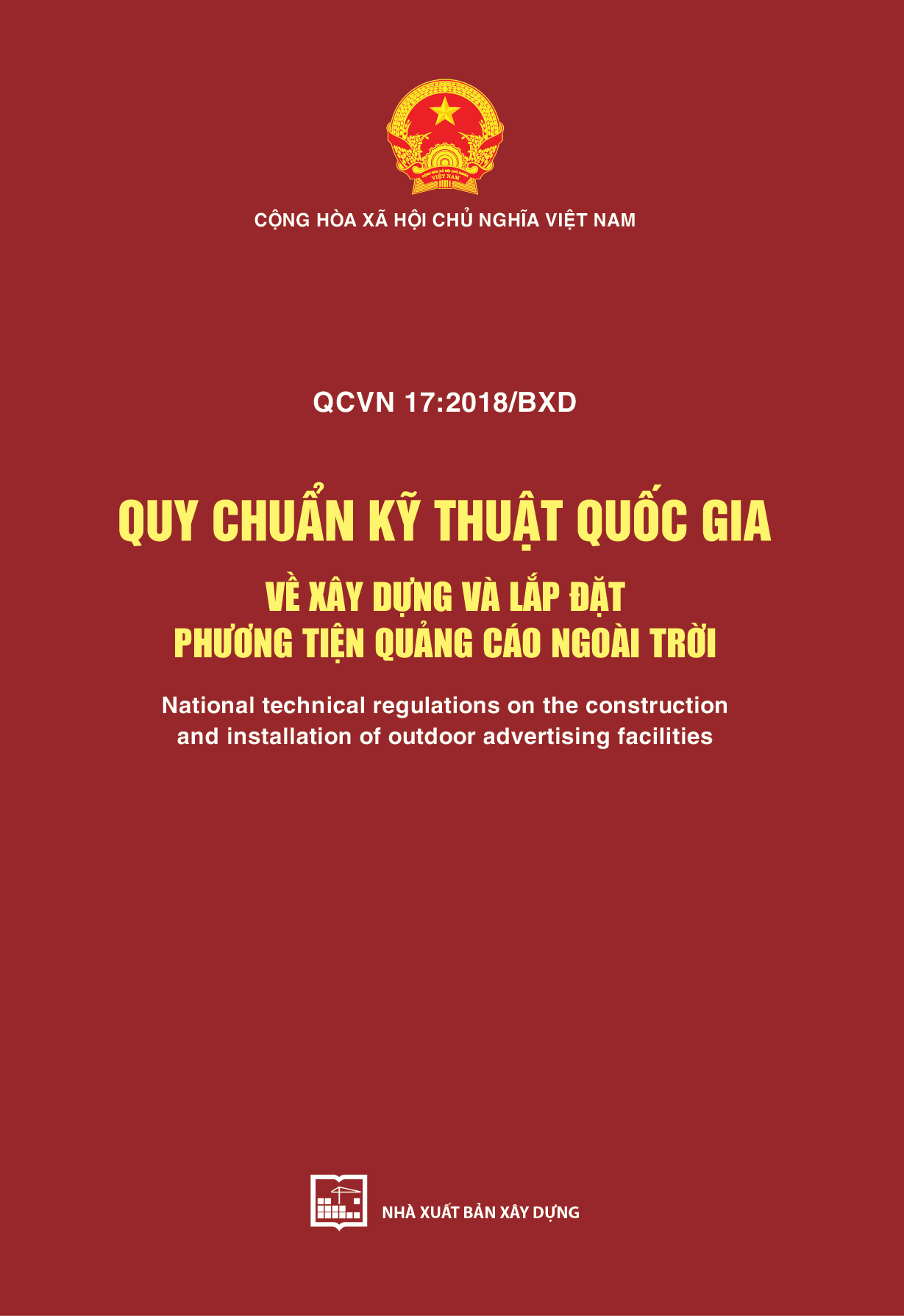 QCVN 17:2018/BXD Quy chuẩn kỹ thuật quốc gia về xây dựng và lắp đặt phương tiện quảng cáo ngoài trời