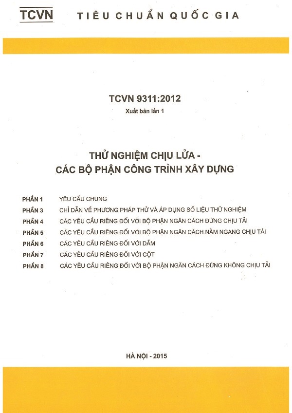 TCVN 9311:2012 (Xuất bản lần 1)  - Thử nghiệm chịu lửa các bộ phận công trình xây dựng 