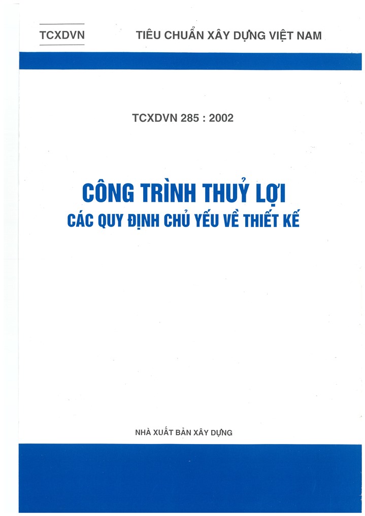 Công trình thủy lợi các quy định chủ yếu về thiết kế TCXDVN 285:2002