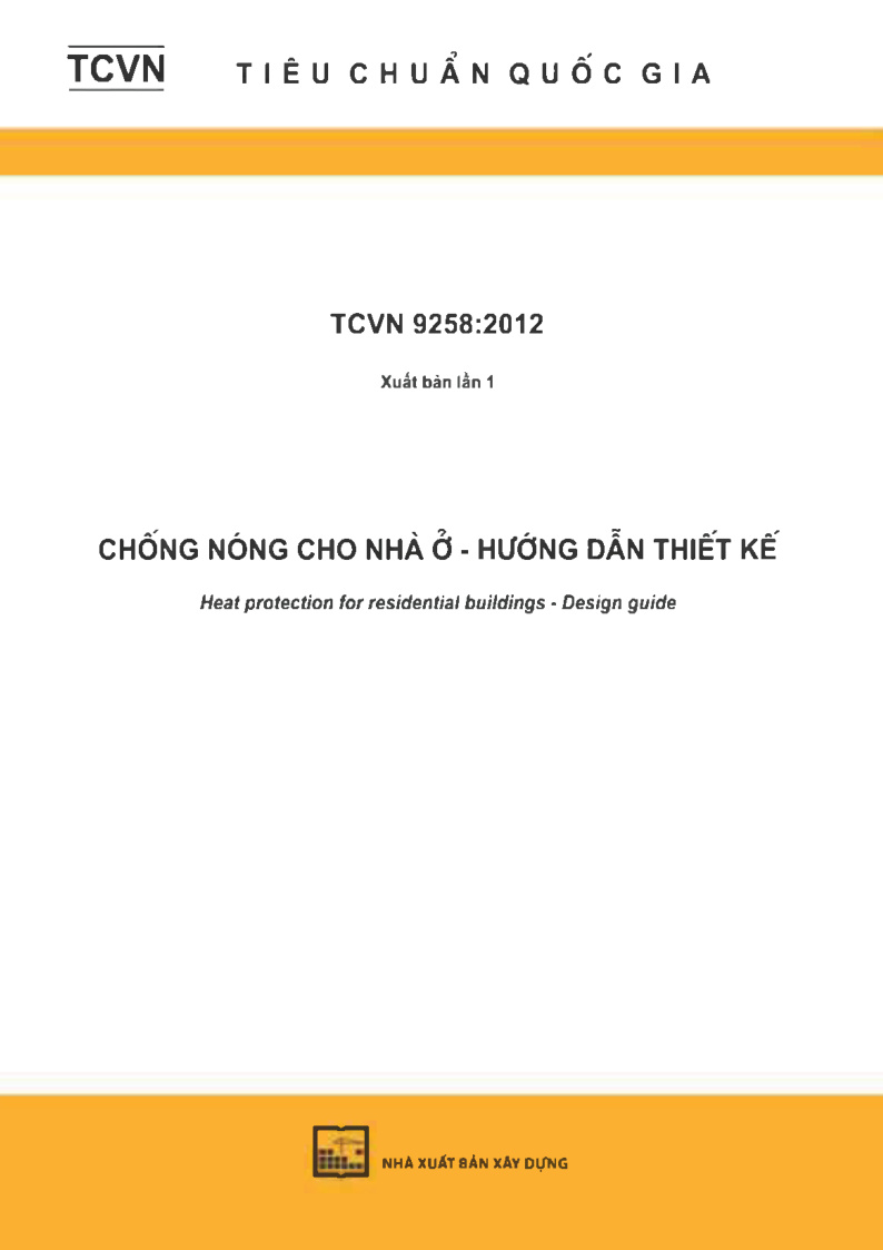 Tcvn 9258:2012 chống nóng cho nhà ở - hướng dẫn thiết kế