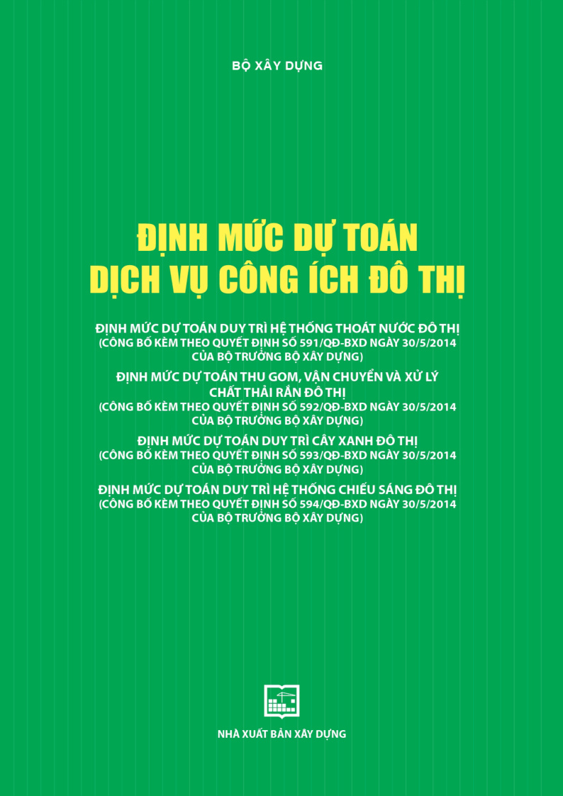 DINH MỨC DỰ TOÁN DỊCH VỤ CÔNG ÍCH ĐÔ THỊ
