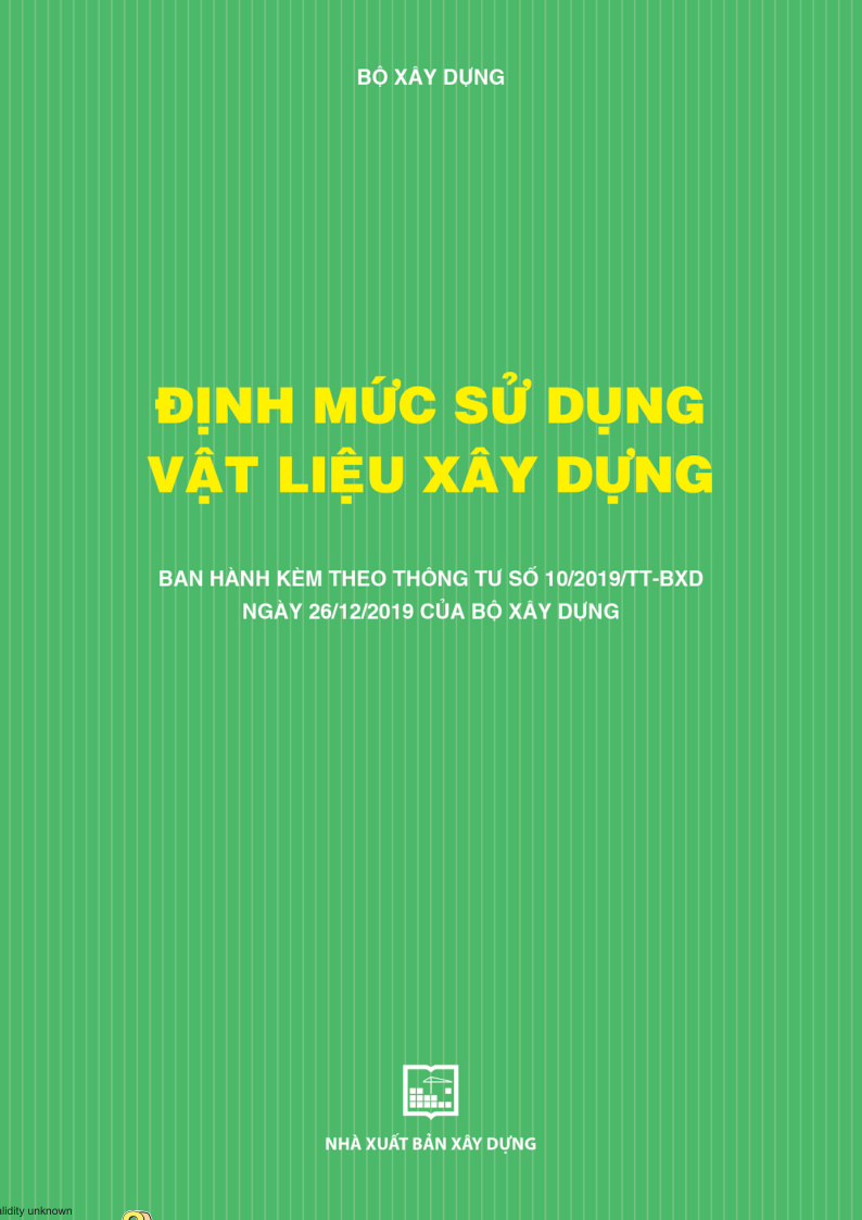 ĐỊNH MỨC SỬ DỤNG VẬT LIỆU XÂY DỰNG