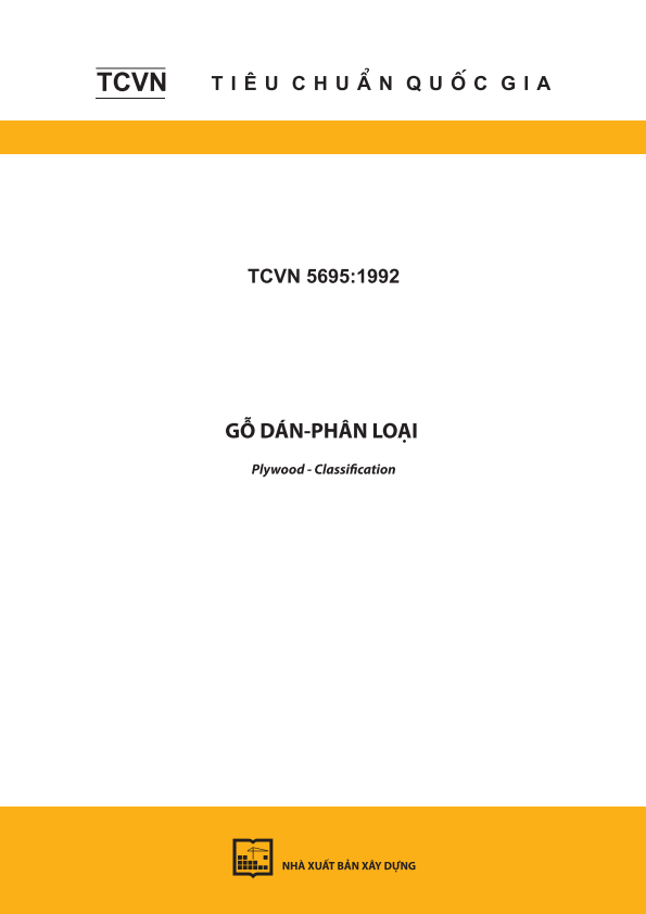 TCVN 5695:1992 Gỗ dán - Phân loại - Plywood - Classification