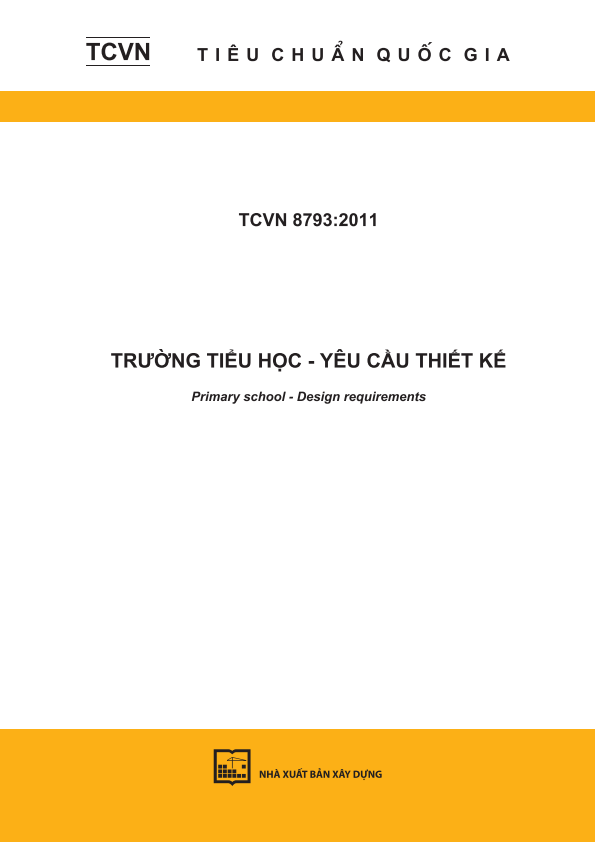 TCVN 8793:2011 Trường tiểu học - Yêu cầu thiết kế - Primary school - Design requirements