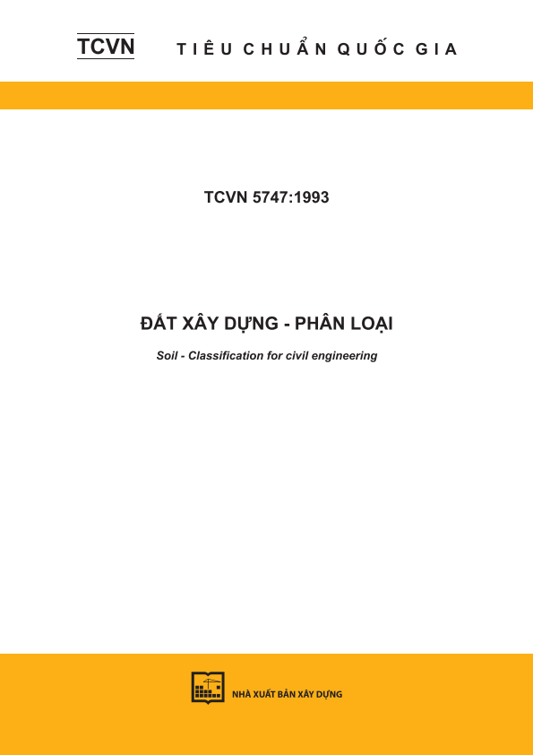 TCVN 5747:1993 Đất xây dựng - Phân loại - Soil - Classification for civil engineering