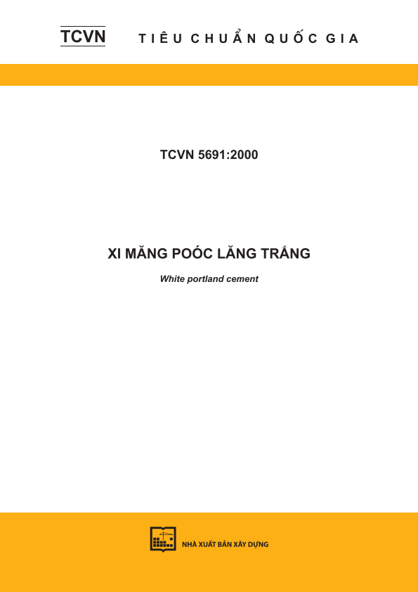 TCVN 5691:2000 Xi măng Poóc lăng trắng - White portland cement