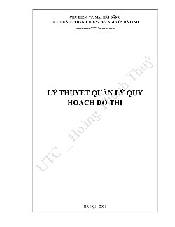 Lý thuyết quản lý quy hoạch đô thị