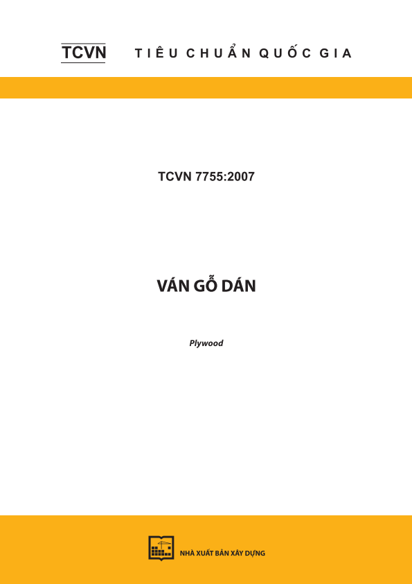 TCVN 7755:2007 Ván gỗ dán  - Plywood