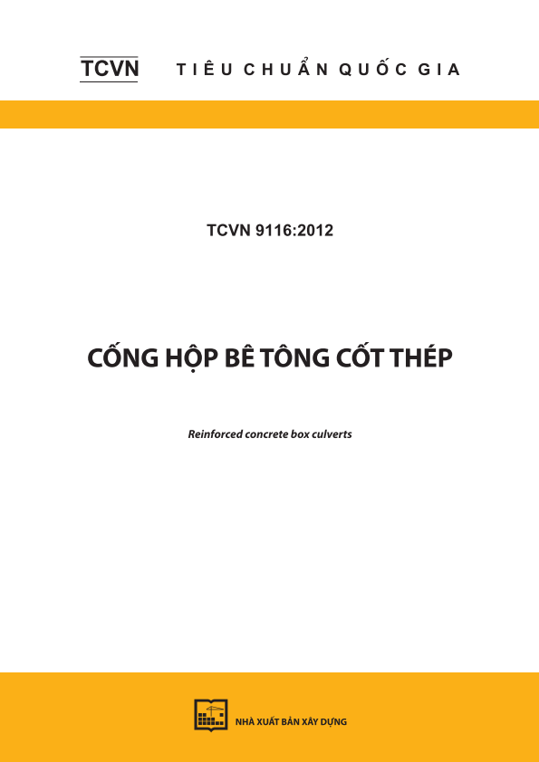 TCVN 9116:2012 Cống hộp bê tông cốt thép - Reinforced concrete box culverts