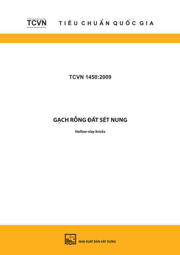 TCVN 1450:2009 Gạch rỗng đất sét nung - Hollow clay bricks