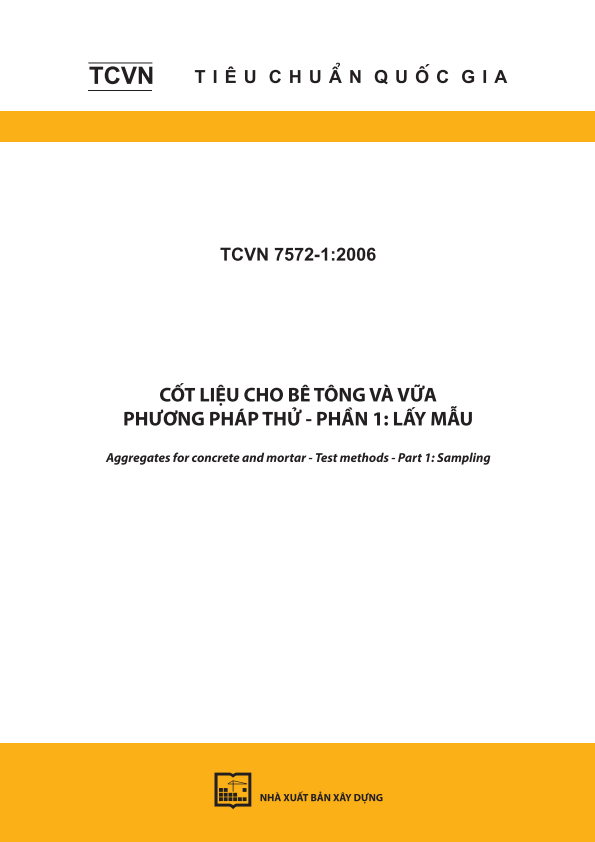 TCVN 7572-9:2006 Cốt liệu cho bê tông và vữa - Phương pháp thử - Phần 9: Xác định tạp chất hữu cơ - Aggregates for concrete and mortar - Test methods -Part 9: Determination of organic impurities